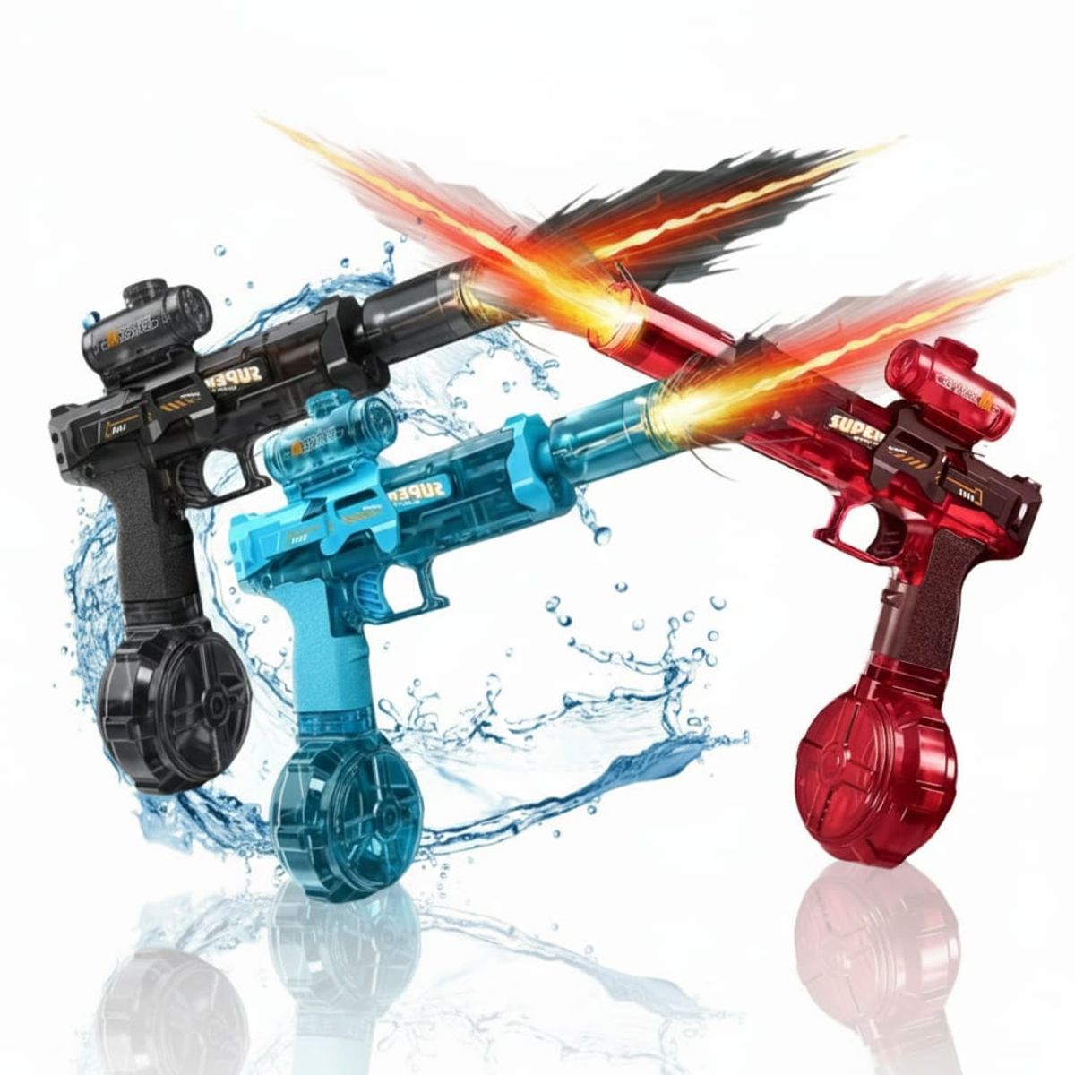 GENERICO - Juguete Pistola Automatica Lanza agua con luz simulador