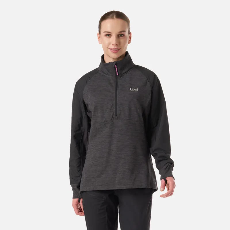LIPPI - Polerón Mujer Egger 1/4 Zip Negro Lippi