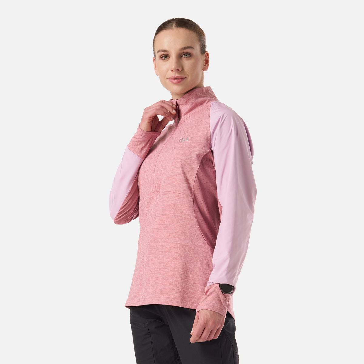 LIPPI - Polerón Mujer Egger 1/4 Zip Rosa Oscuro Lippi