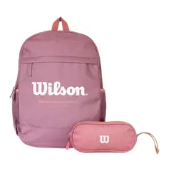 WILSON - Pack mochila Atom lila + estuche Charlotte rosado