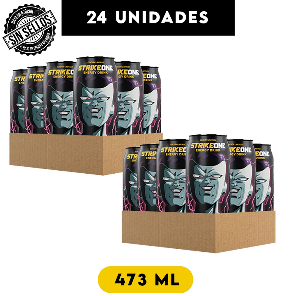 STRIKE ONE - Bebida energética Tropical - 24 uds.(473ml c/u)StrikeOne
