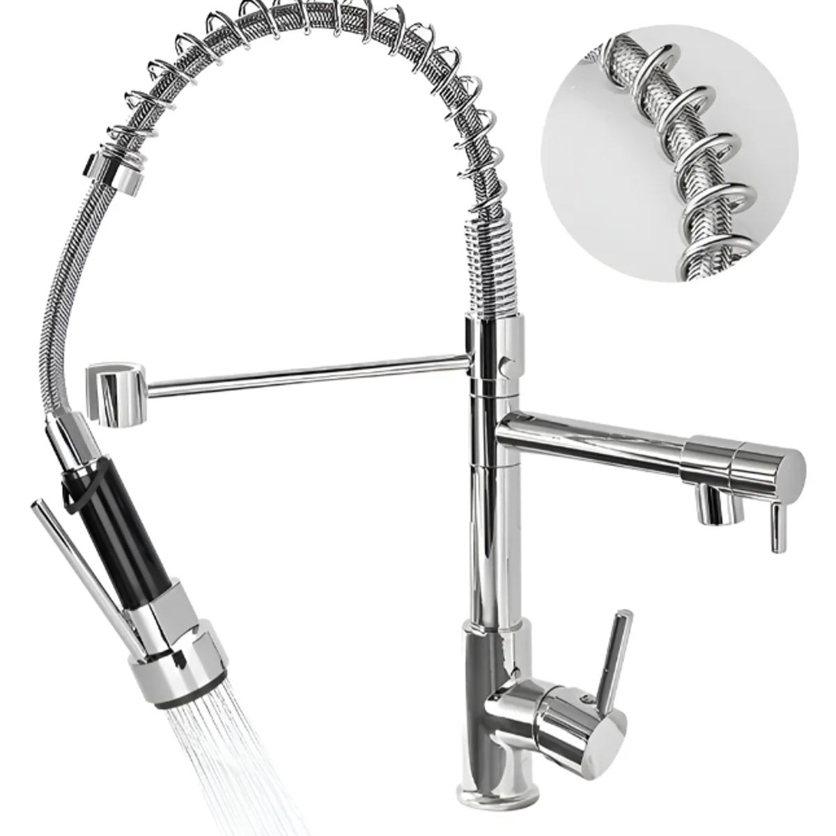 GENERICO - Grifo Llave Lavaplatos Monomando Cocina Flexible PLATEADO