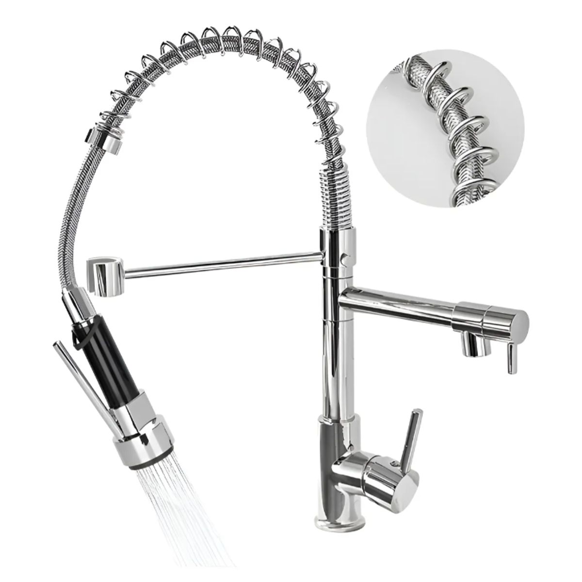 GENERICO - Grifo Llave Lavaplatos Monomando Cocina Flexible PLATEADO