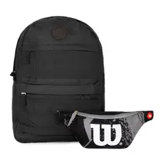 WILSON - Pack mochila Kansas negra + banano Oslo negro