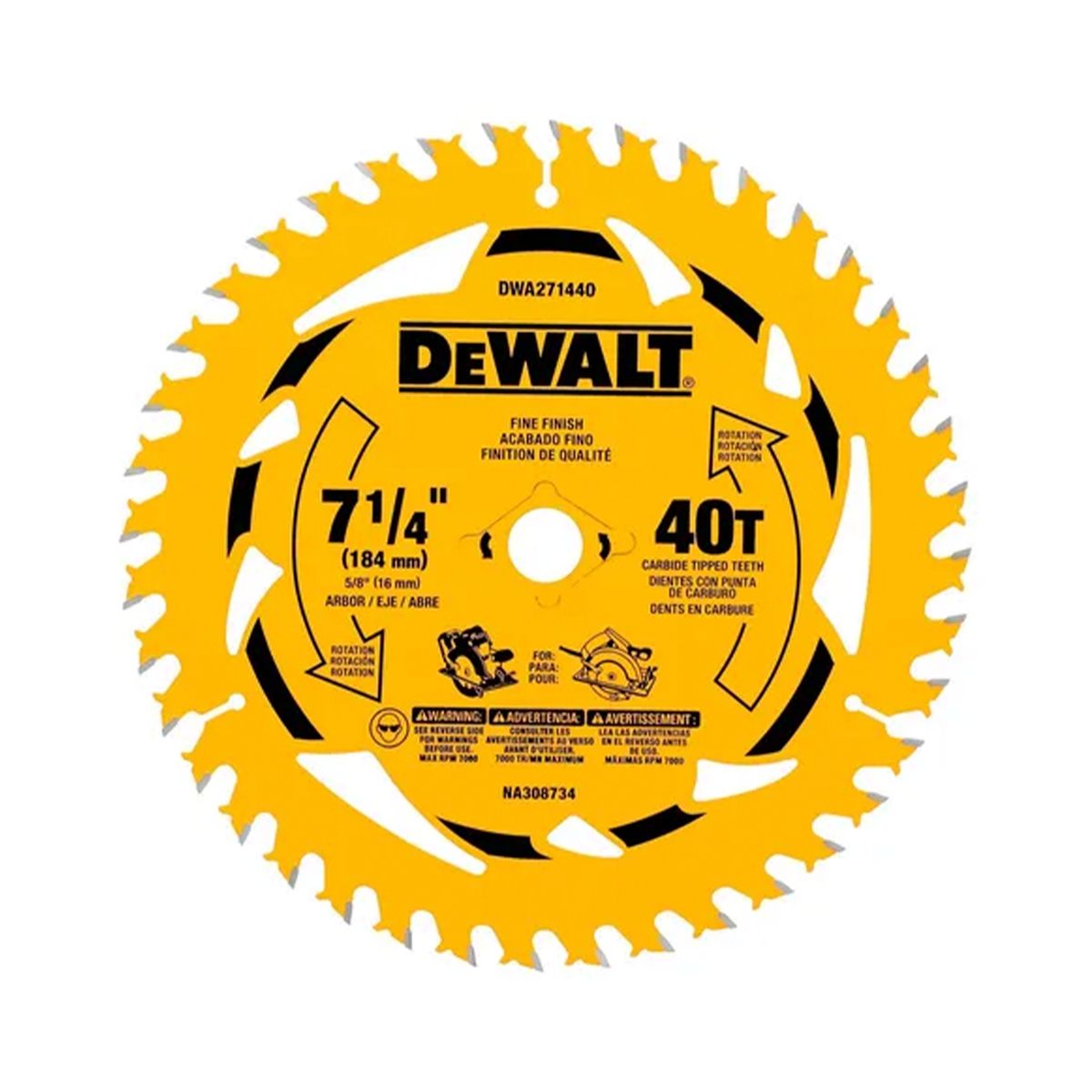 DEWALT - Disco De Sierra 7-1/4''x 5/8'' 40 Dientes - Dewalt DWA271440
