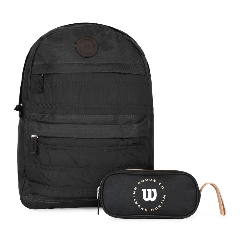 WILSON - Pack Wilson mochila Kansas negra + estuche Charlotte negro