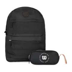 WILSON - Pack mochila Kansas negra + estuche Charlotte negro
