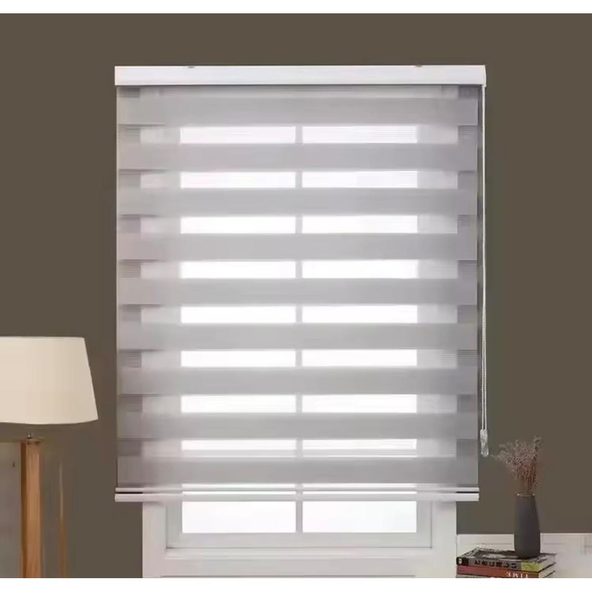 GENERICO - Cortina Persiana Roller Zebra Gris 80x200