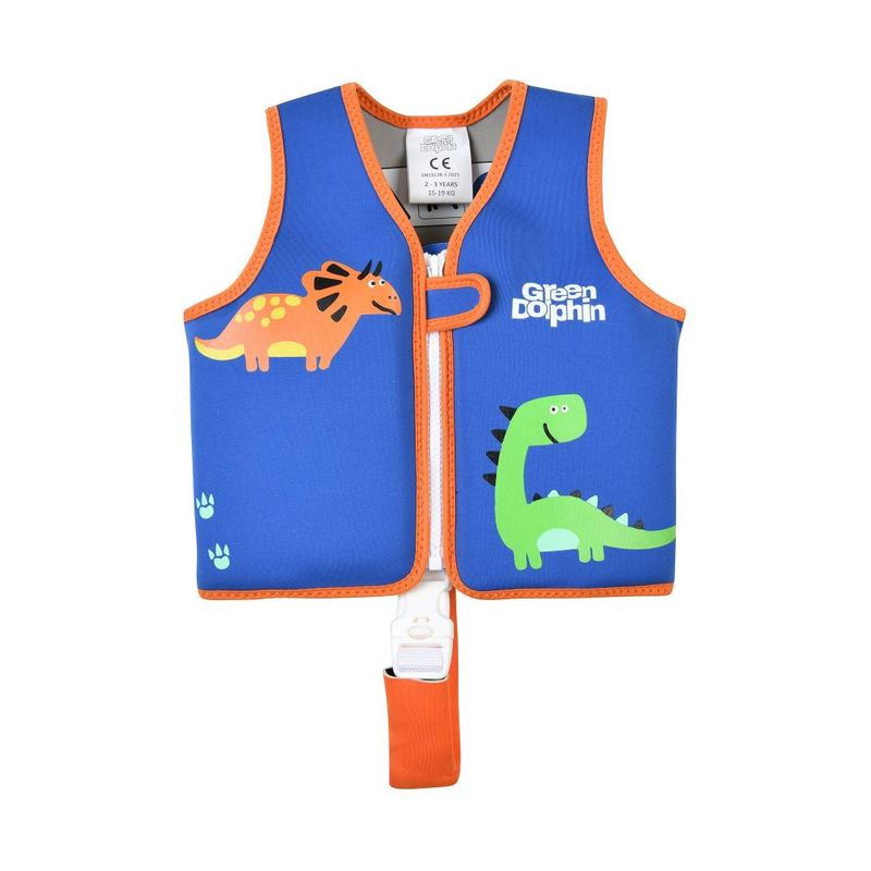 GREEN DOLPHIN - Chaleco Flotador Infantil Azul Pequeño 15 a 19 kg Green Dolphin