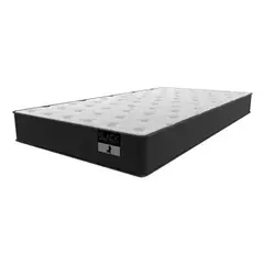 BLOCCARE - Cama Baul 1 Plaza + Colchon Black L190 cm / Con Ruedas PYTON (Gris)