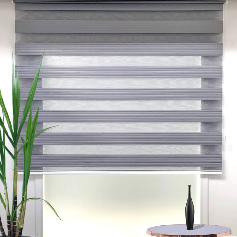 GENERICO - Cortina Persiana Roller Zebra Gris 120x200