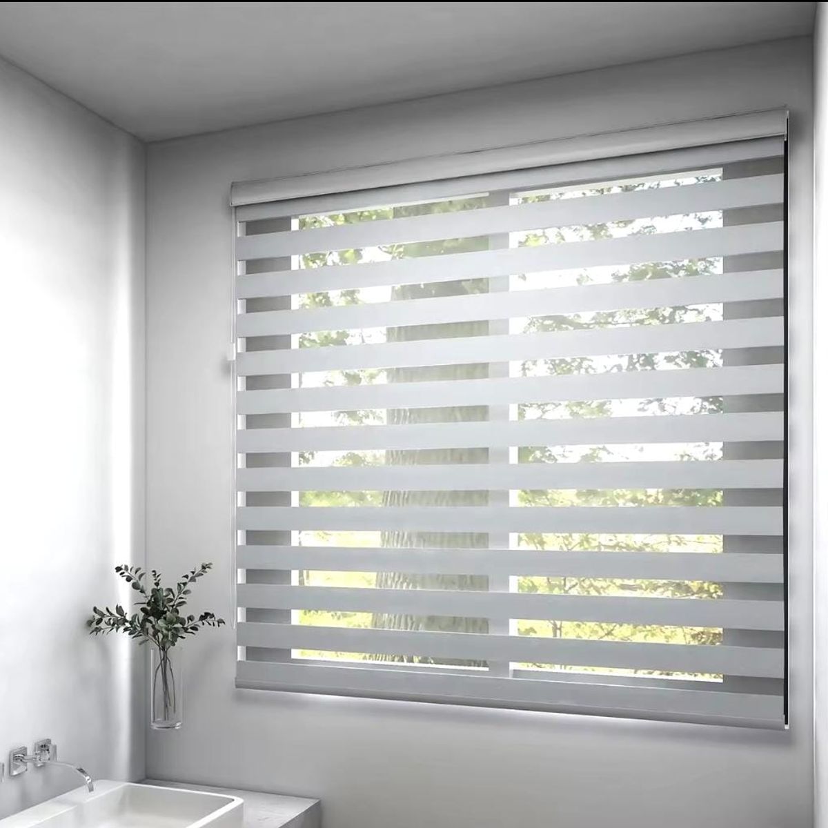 GENERICO - Cortina Persiana Roller Zebra Gris 120x200