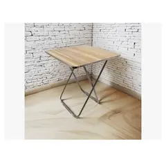 GENERICO - Mesa Plegable Portatil Multifuncional Cuadrada 80x80cm Marrón