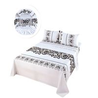 SET DE SABANAS DISEÑO ESTAMPADO 2 PLAZAS BLANCO