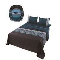 SET DE SABANAS DISEÑO ESTAMPADO 2 PLAZAS VERDE OSCURO