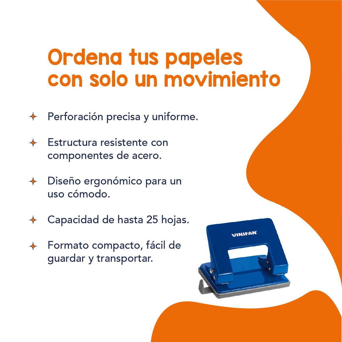 GENERICO - Perforadora M-H25 Vinifan - Azul - Tamano Unico