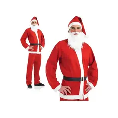 GENERICO - Disfraz traje Viejito Pascuero Franela Traje Santa Papa Noel Ligero Cómodo