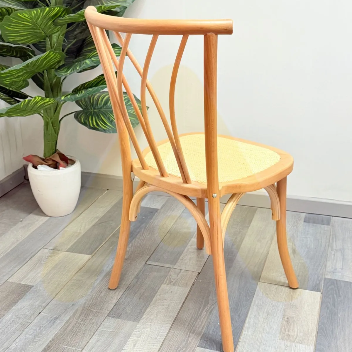 HABITA2 CHILE - Pack 4 Silla Amelia de Madera y Rattan Vintage