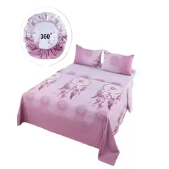 GENERICO - SET DE SABANAS DISEÑO ATRAPASUEÑO 2 PLAZAS ROSA