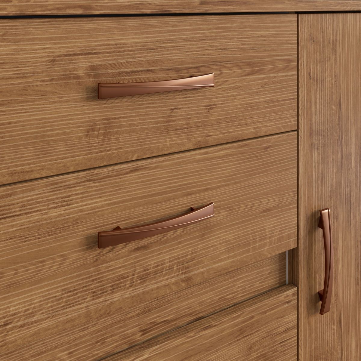 HOME MOBILI - Cómoda Roca 4 Cajones Marrón