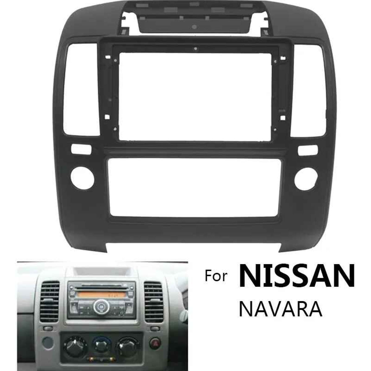 GENERICO - Bisel Adaptador Radio 9pul Nissan Navara 2006-2012 Negro