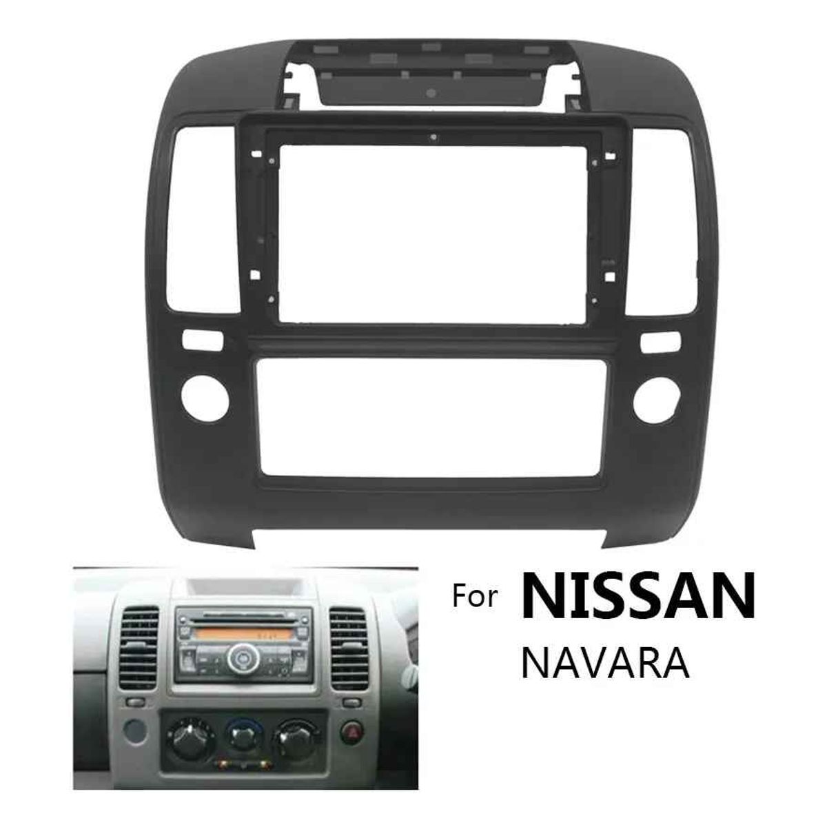 GENERICO - Bisel Adaptador Radio 9pul Nissan Navara 2006-2012 Negro
