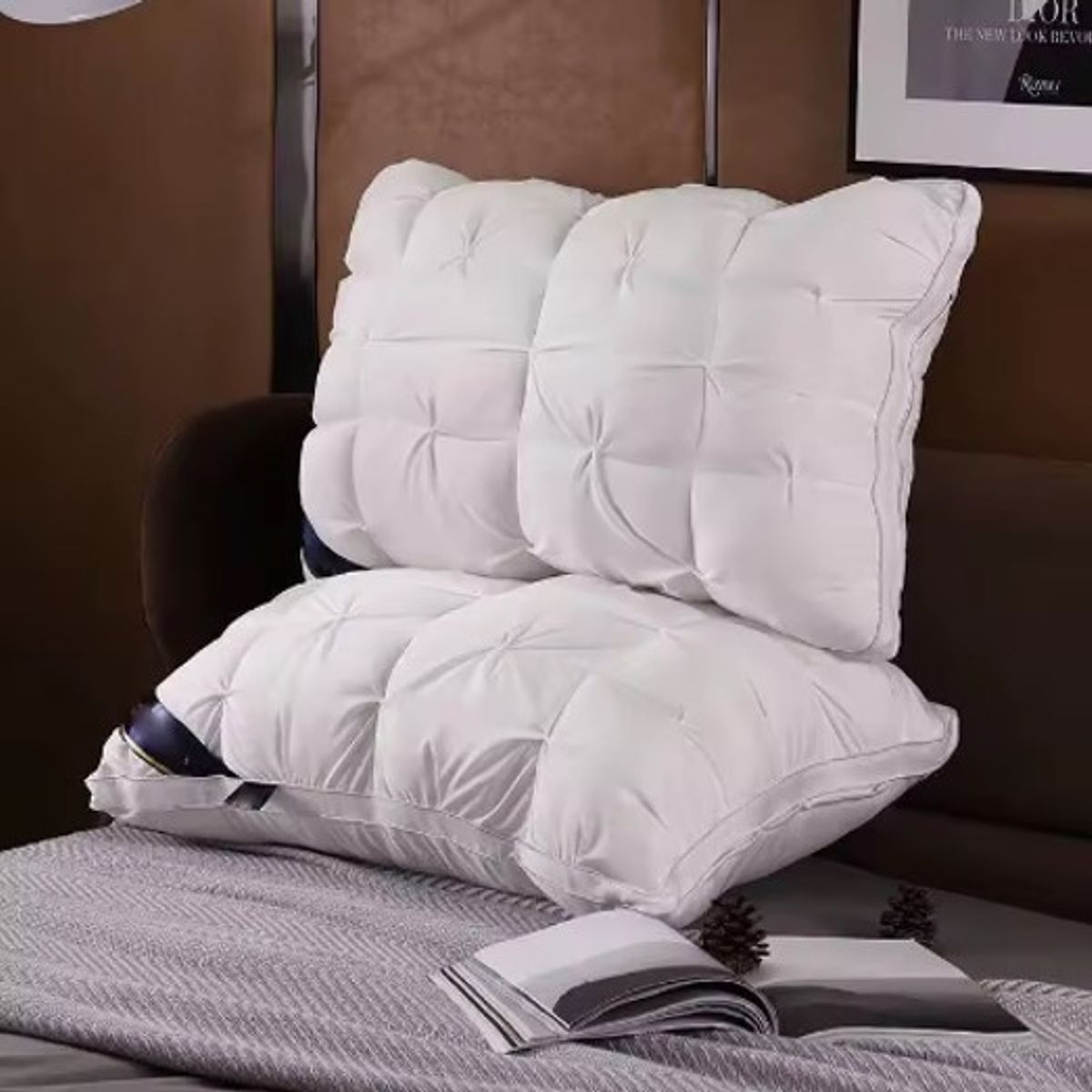 GENERICO - ALMOHADAS MARCA HILTON COLOR BLANCO 50cm x70cm PACK 2 UNIDADES