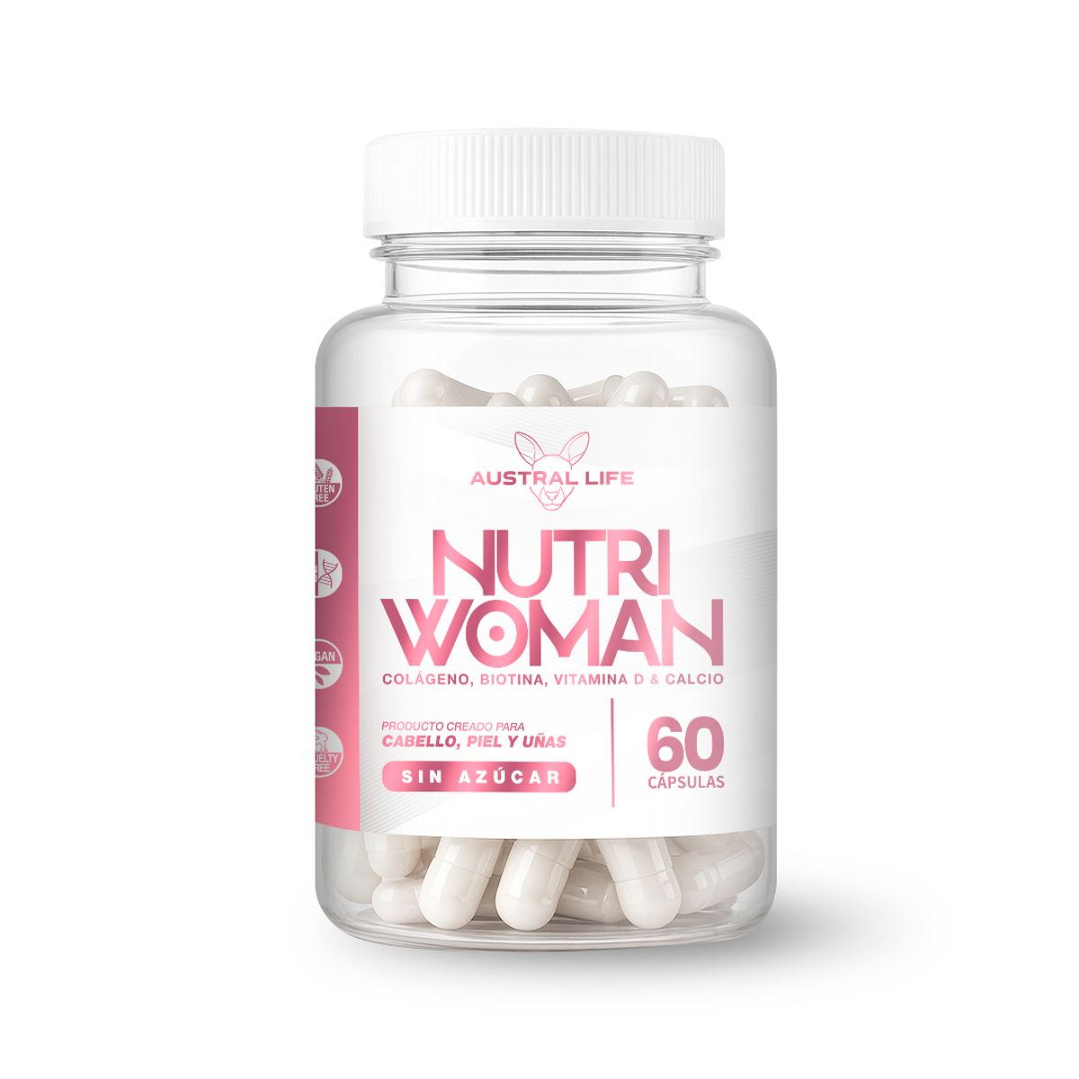 GENERICO - NUTRI WOMAN - Biotina + Colágeno 60 Cápsulas - Austral Life