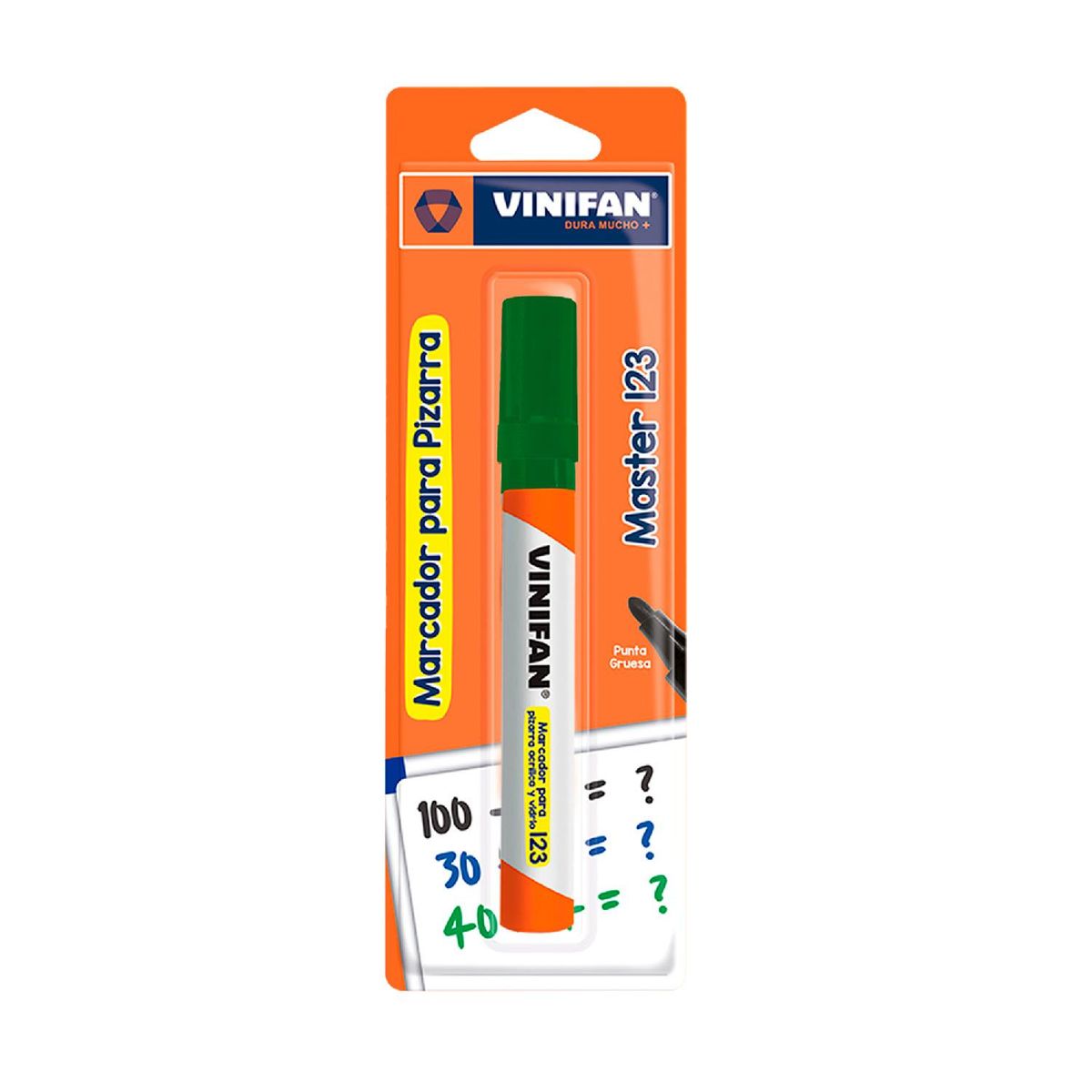 GENERICO - Plumón Marcador de Pizarra S123 Blister Vinifan - Verde - Tamano Unico