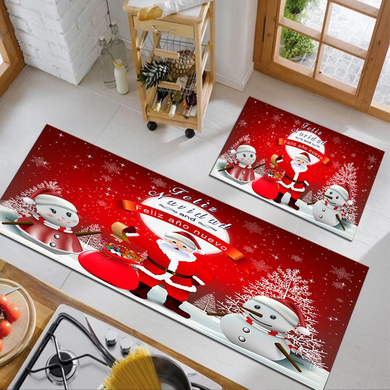 GENERICO - Pack 2 Alfombra De Navidad Antideslizante Piso Entrada De Baño, Cocina