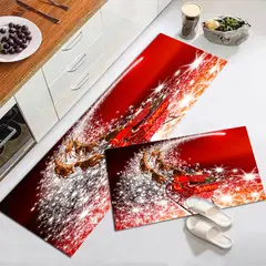 GENERICO - Pack 2 Alfombra De Navidad Antideslizante Piso Entrada De Baño, Cocina