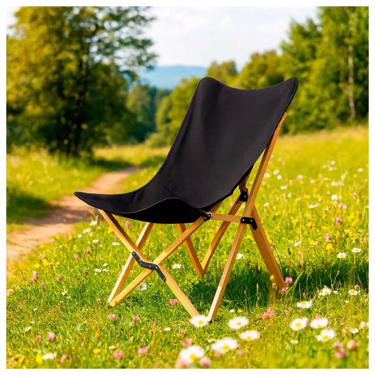 RUTTA - Silla Plegable Camping Ranco Negro