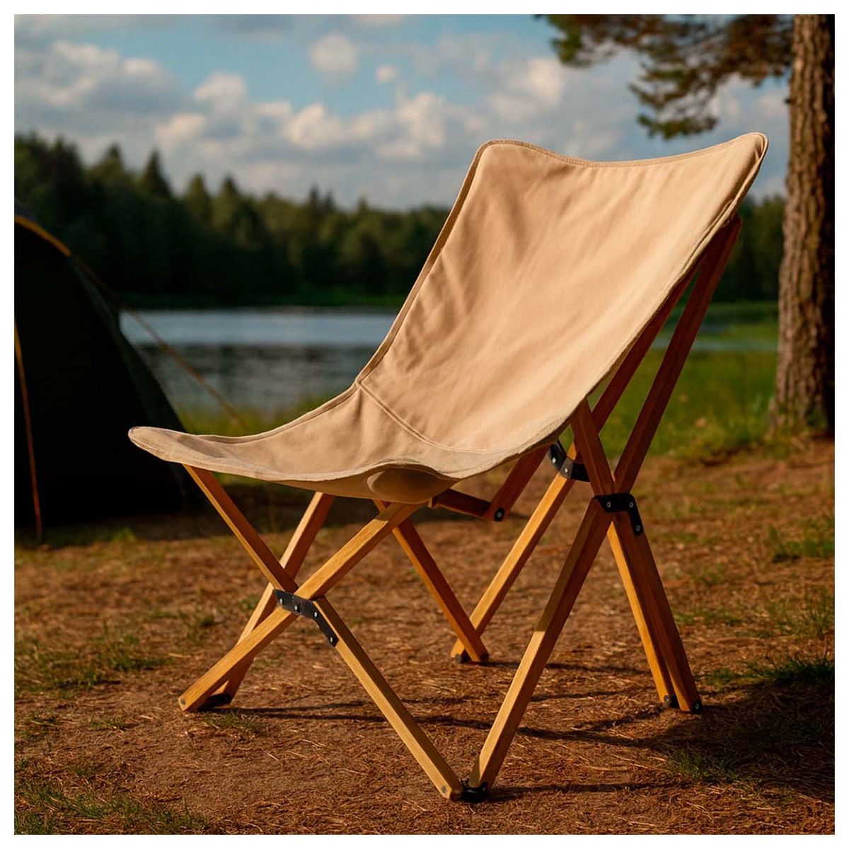 RUTTA - Silla Plegable Camping Ranco Beige