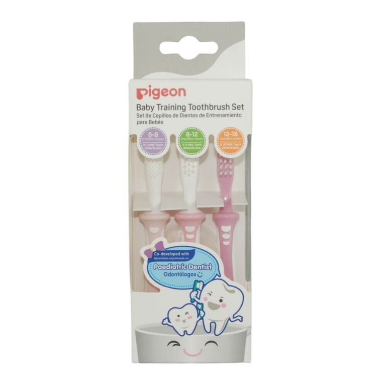 Cepillos Dentales - Set De Aprendizaje - 3 Pasos Rosado