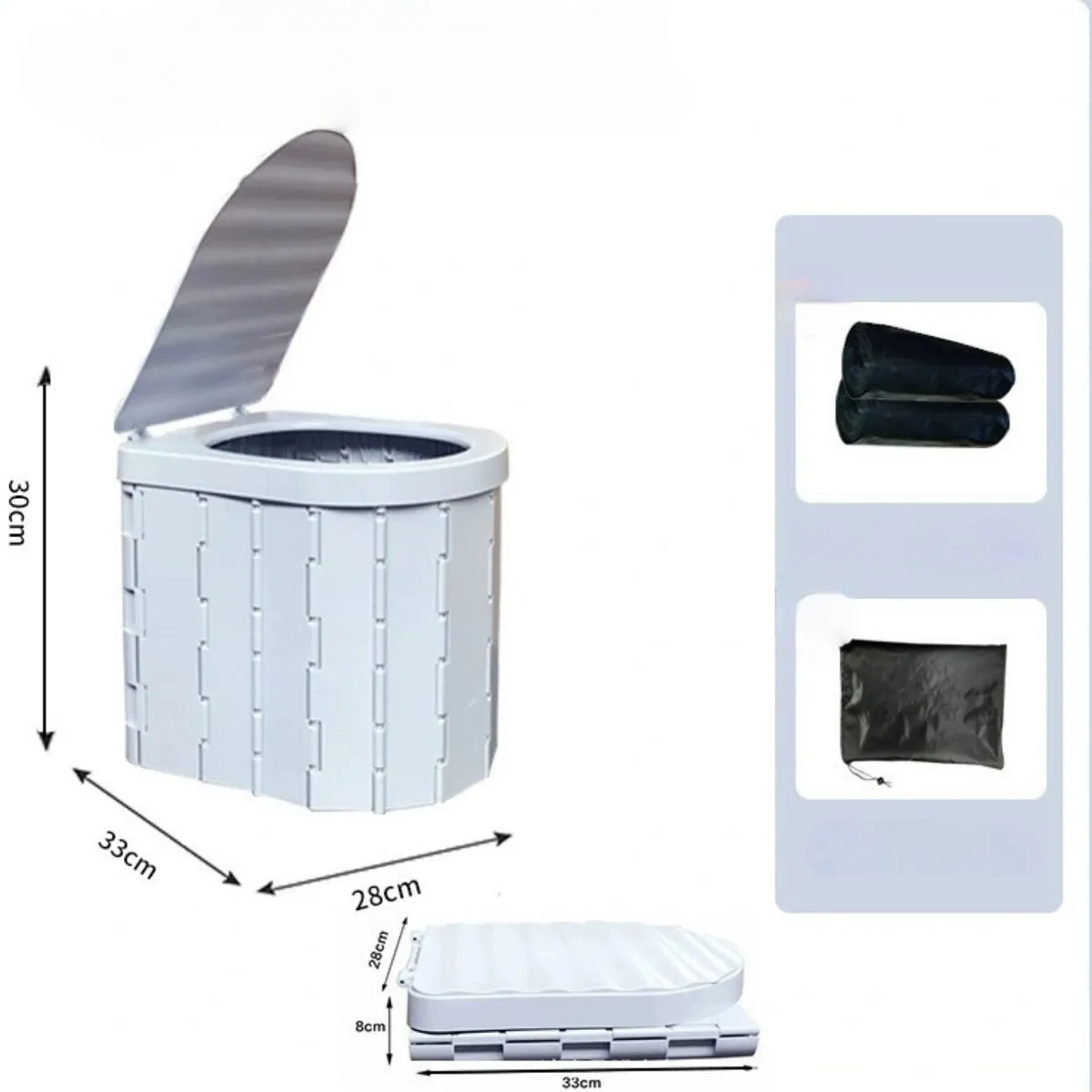 BABYLUNA - Inodoro Portátil Y Plegable Multiuso Para Camping Gris