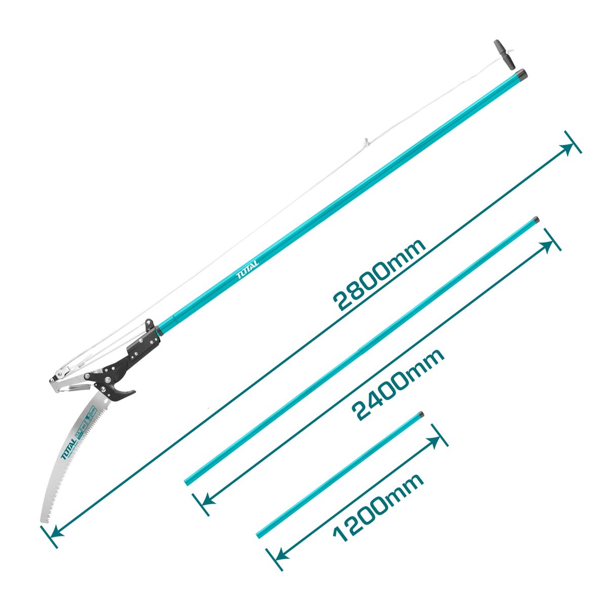 TOTAL TOOLS - Sierra y Tijeras de Podar extensible 28mt Total