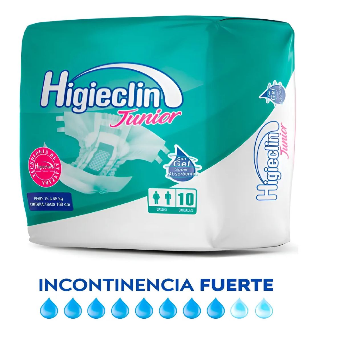 GENERICO - Pañal Higieclin Junior X10 Unid - Adolescentesniños 15-45k