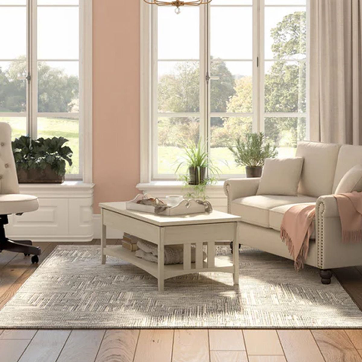 MSA MUEBLES SANTA ANA - Mesa de Centro Elevable Antique White