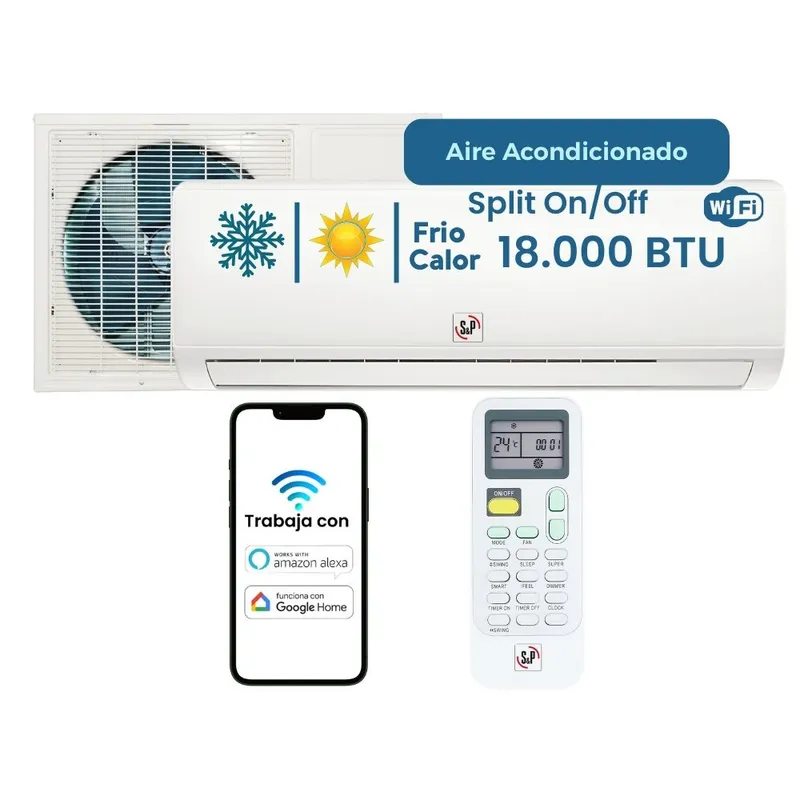 SP - Aire Acondicionado Wifi Split Onoff 18000btu Frío Y Calor