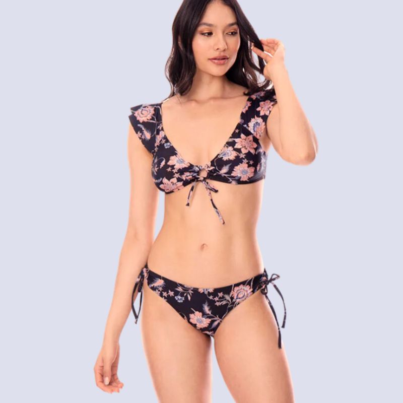 CHAMELA - Bikini Mujer Negro Ecofriendly Bolero Amarre Frontal 98879