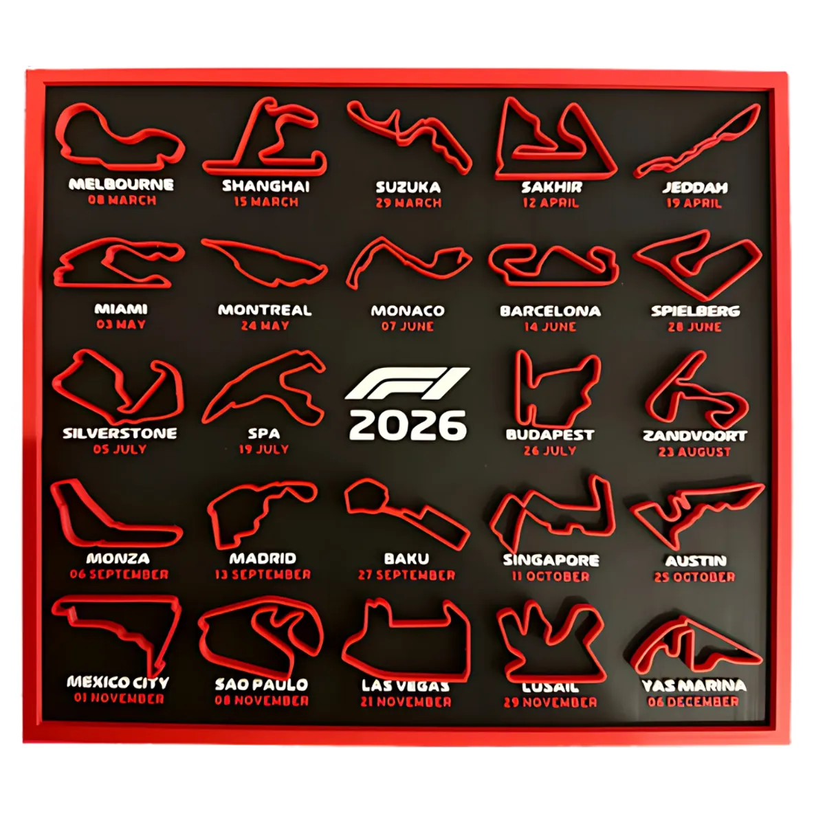 GENERICO - Calendario Circuito Fórmula 1 2026