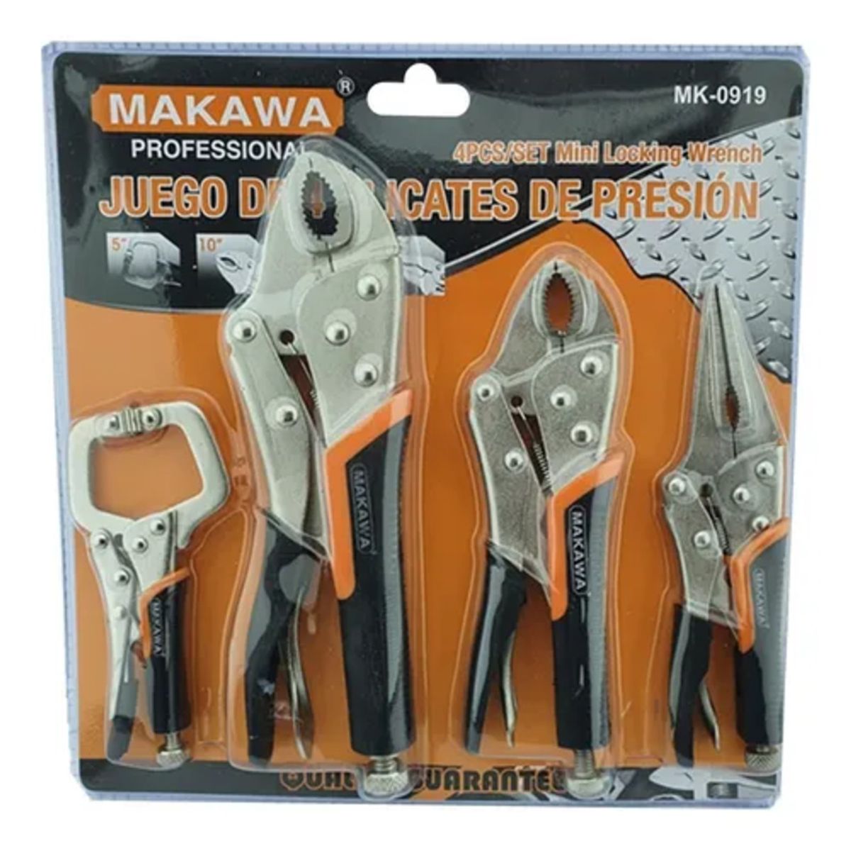 MAKAWA - Kit De Alicate Tipo Caiman De Presion 4 Piezas Makawa