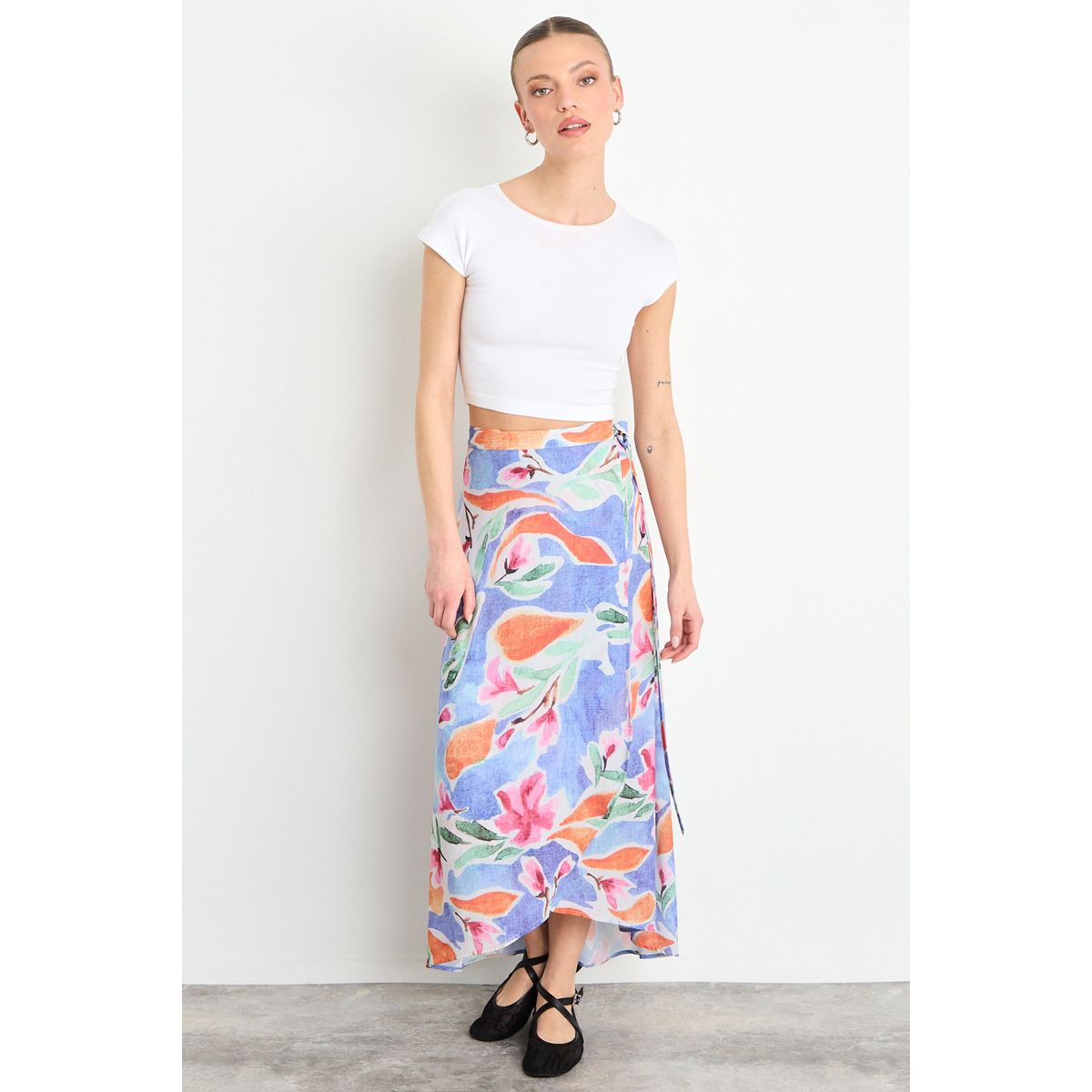 IO - Falda Fantasia Larga Mujer Celeste Io