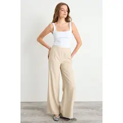 IO - Pantalon Liso Mujer Beige