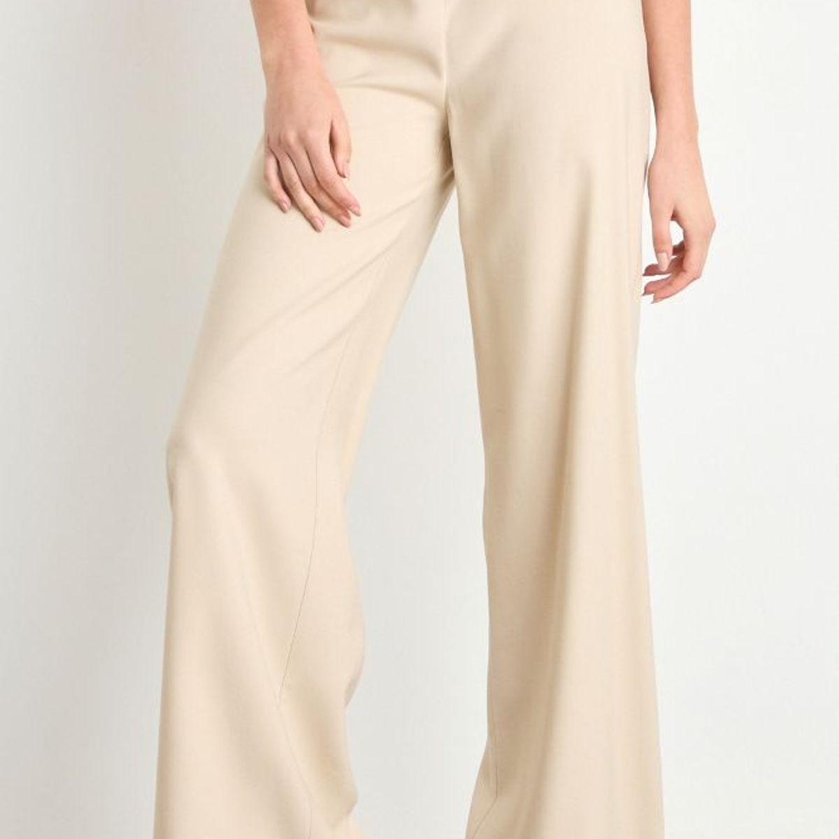IO - Pantalon Liso Mujer Beige Io