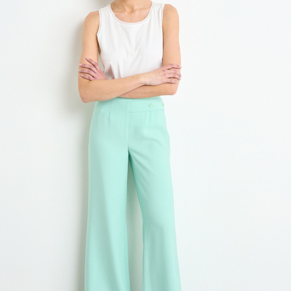IO - Pantalon Liso Mujer Verde Io