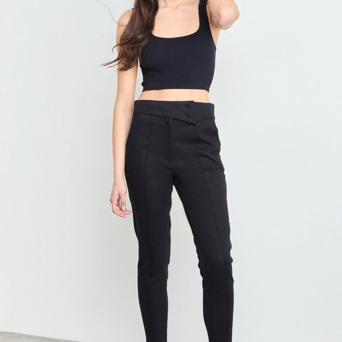 IO - Pantalon Liso Mujer Negro Io