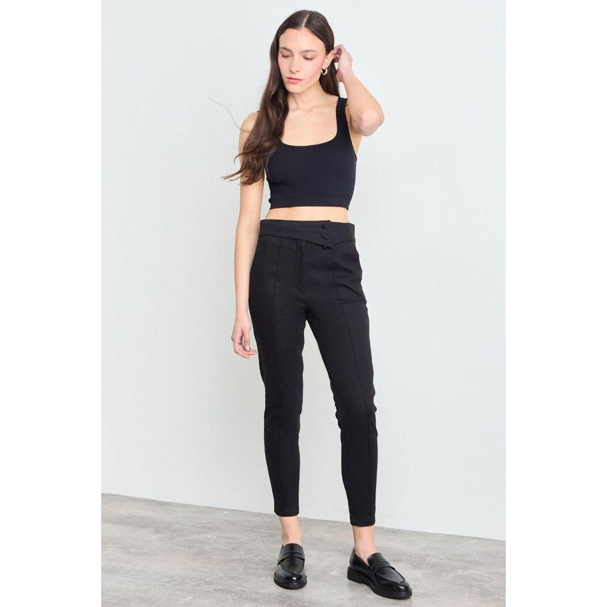 IO - Pantalon Liso Mujer Negro Io