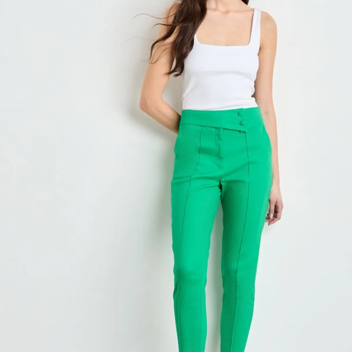 IO - Pantalon Liso Mujer Verde Oliva Io