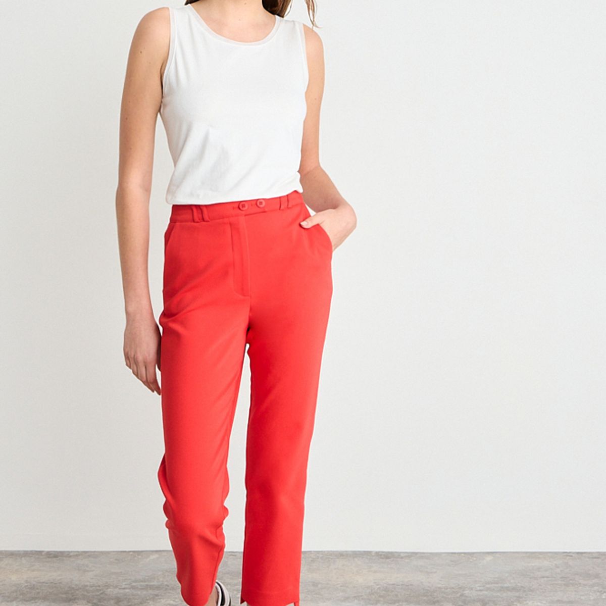 IO - Pantalon Liso Mujer Rojo Io